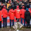 Les fans de Michael Schumacher et de la Scuderia Ferrari s'étaient donné rendez-vous devant le CHU de Grenoble où est hospitalisé le pilote allemand, le 3 janvier 2014, à l'occasion de l'anniversaire de Schumi