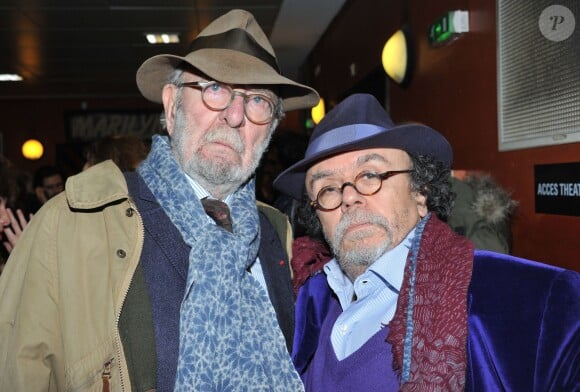 Exclusif - Jean Pierre Marielle et Jean Michel Ribes pour "La der des der" de Guy Bedos à l'Olympia à Paris, le 23 décembre 2013.
