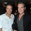 Exclusif - Nicolas Bedos et Jean Dujardin pour "La der des der" de Guy Bedos à l'Olympia à Paris, le 23 décembre 2013.