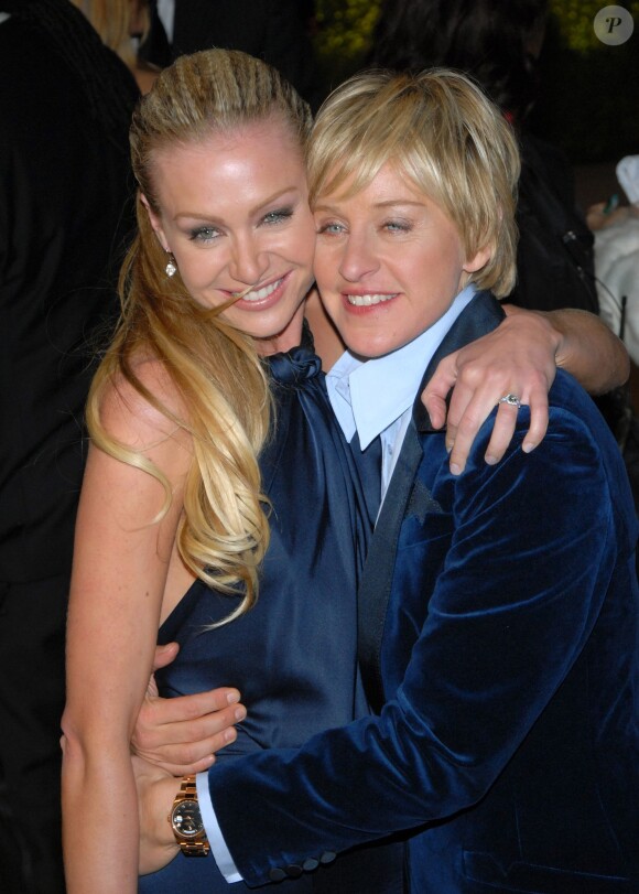 Ellen Degeneres et sa compagne Portia de Rossi à Los Angeles, le 25 février 2007.