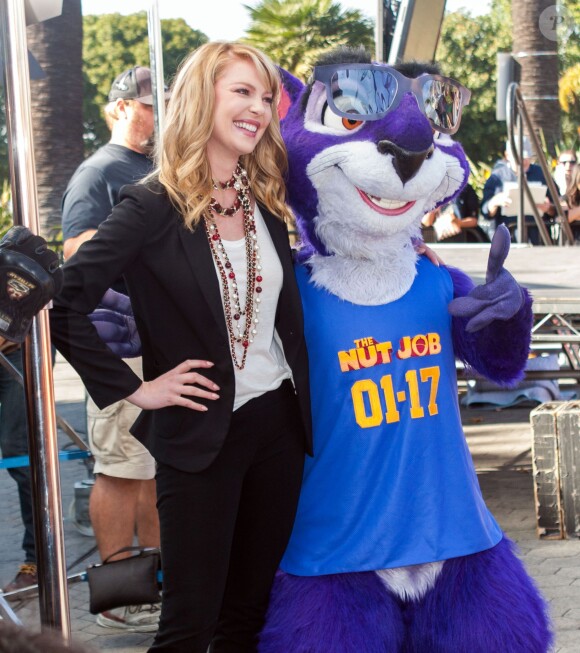 Katherine Heigl sur le plateau de l'émission Extra à Universal City le 10 janvier 2014.