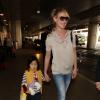 Katherine Heigl et sa fille Naleigh arrivent à l'aéroport LAX de Los Angeles, le 8 janvier 2014.