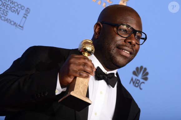 Steve McQueen, réalisateur de Twelve Years a Slave, meilleur film, lors des Golden Globes à Los Angeles le 12 janvier 2014