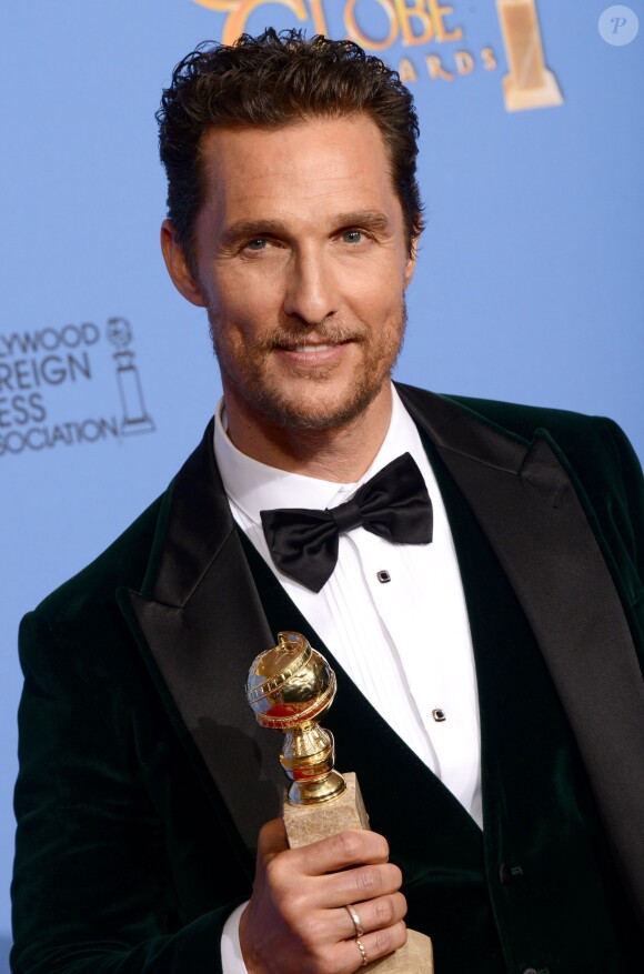 Matthew McConaughey, meilleur acteur dans un drame, Dallas Buyers Club, lors des Golden Globes à Los Angeles le 12 janvier 2014