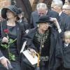 La comtesse Anne-Dorte de Rosenborg lors des obsèques de son mari le comte Christian le 29 mai 2013 à l'église de Lyngby, au nord de Copenhague.