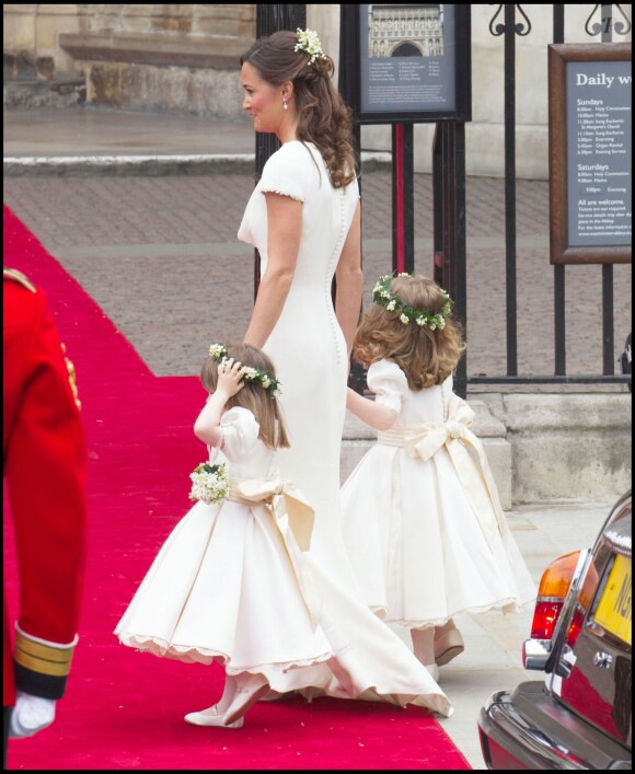 Pippa Middleton au mariage de William et Kate, le 29 avril 2011 à Westminster, dans une robe Alexander McQueen qui a fait jaser...