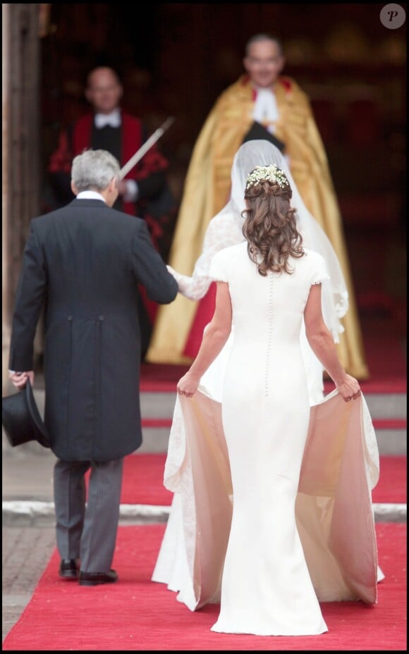 Pippa Middleton au mariage de William et Kate, le 29 avril 2011 à Westminster, dans une robe Alexander McQueen qui a fait jaser...