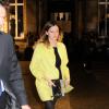 La compagne de Marco Verratti, Laura, arrive à l'hôtel Salomon de Rothschild pour assister au défilé Valentino automne-hiver 2014-2015. Paris, le 15 janvier 2014.