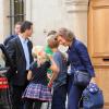 La reine Sofia d'Espagne à Genève le 28 septembre 2013, à l'occasion du 14e anniversaire de son petit-fils Juan Valentin, fils de l'infante Cristina et Iñaki Urdangarin