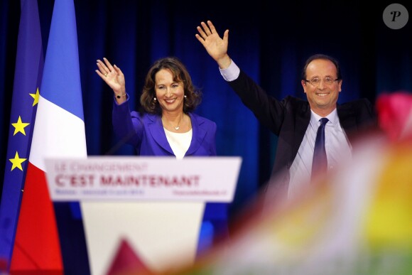 Segolène Royal et François Hollande à Rennes, le 4 avril 2012.
