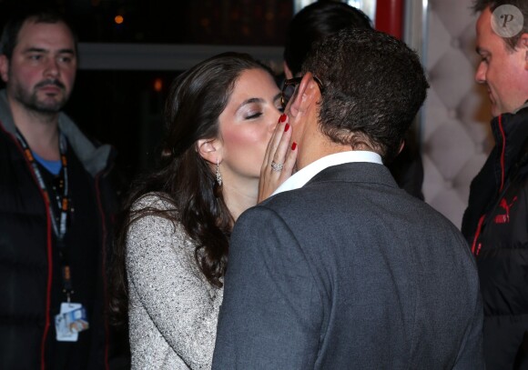 Dany Boon embrassé par sa femme Yael au 17e Festival International du Film de Comédie de l'Alpe d'Huez le 18 Janvier 2014.