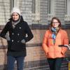 Jodie Foster et Alexandra Hedison, ex d'Ellen DeGeneres, lors d'une balade à New York le 19 janvier 2014