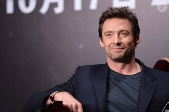 Hugh Jackman donne une conférence de presse à l'occasion de la sortie de son nouveau film "Wolverine" à Beijing le 14 octobre 2013