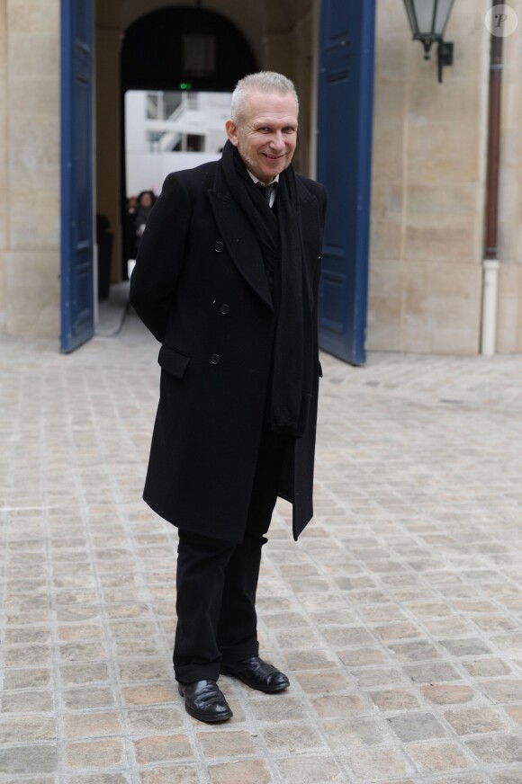 Jean-Paul Gaultier au défilé Schiaparelli Haute couture printemps-été 2014 à Paris, le 20 janvier 2014.