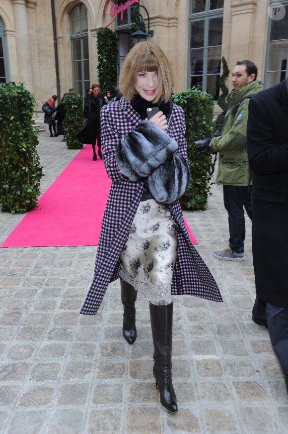 Anna Wintour au défilé Schiaparelli Haute couture printemps-été 2014 à Paris, le 20 janvier 2014.