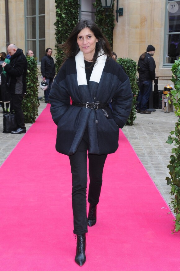 Emmanuelle Alt (Vogue Paris) au défilé Schiaparelli Haute couture printemps-été 2014 à Paris, le 20 janvier 2014.