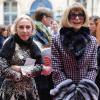 Franca Sozzani et Anna Wintour au défilé Schiaparelli Haute couture printemps-été 2014 à Paris, le 20 janvier 2014.