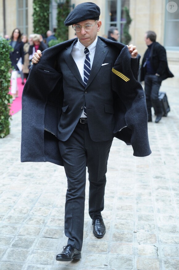 Jonathan Newhouse (du gorupe Condé Nast) au défilé Schiaparelli Haute couture printemps-été 2014 à Paris, le 20 janvier 2014.