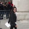 Michelle Rodriguez arrive au Grand Palais pour le défilé Chanel haute couture printemps-été 2014. Paris, le 21 janvier 2014.