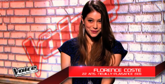 Florence Coste dans The Voice 3 sur TF1 le samedi 25 janvier 2014