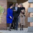 Le prince Albert II de Monaco à Bruxelles le 24 janvier 2014 pour prendre la succession de la princesse Astrid de Belgique à la présidence d'honneur de la fondation de l'EORTC, en présence de la directrice de l'organisme, Françoise Meunier.