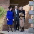 Le prince Albert II de Monaco à Bruxelles le 24 janvier 2014 pour prendre la succession de la princesse Astrid de Belgique à la présidence d'honneur de la fondation de l'EORTC, en présence de la directrice de l'organisme, Françoise Meunier.