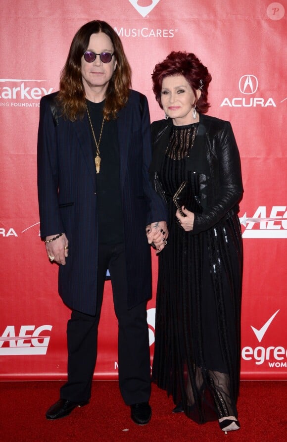 Sharon Osbourne et Ozzy Osbourne lors du gala MusiCares Person of the Year à Los Angeles, le 24 janvier 2014.
