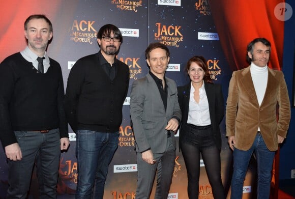 Le groupe Dionysos lors de la première du film Jack et la mécanique du coeur à Paris le 26 janvier 2014.
