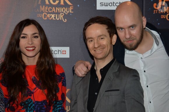 Olivia Ruiz, Mathias Malzieu et Stéphane Berla lors de la première du film Jack et la mécanique du coeur à Paris le 26 janvier 2014.