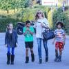Heidi Klum et 3 de ses 4 enfants, Leni, Henry et Johan, de sortie à Los Angeles. Le 19 janvier 2014.