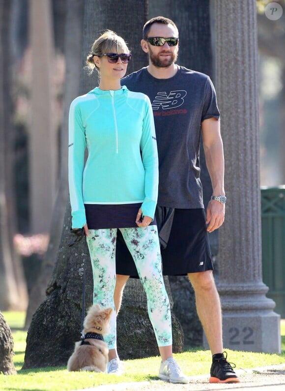 Exclusif - Heidi Klum et son petit ami Martin Kirsten à Santa Monica. Le 28 décembre 2013.