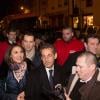 Carla Bruni et Nicolas Sarkozy arrivent à Lyon le 23 janvier 2013.