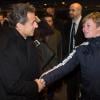 Carla Bruni et Nicolas Sarkozy arrivent à Lyon le 23 janvier 2013.