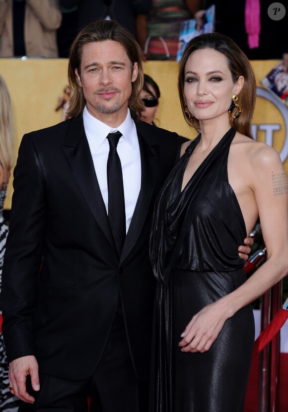 Brad Pitt et Angelina Jolie lors des Screen Actors Guild (SAG) Awards à Los Angeles le 29 janvier 2012