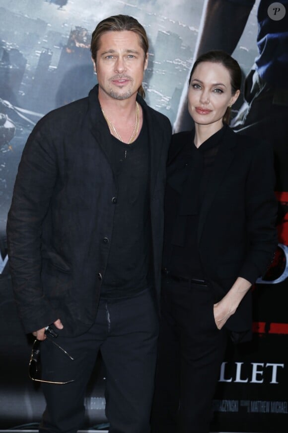 Brad Pitt et Angelina Jolie lors de l'avant-première du film "World War Z" à l'UGC Normandie à Paris le 3 juin 2013