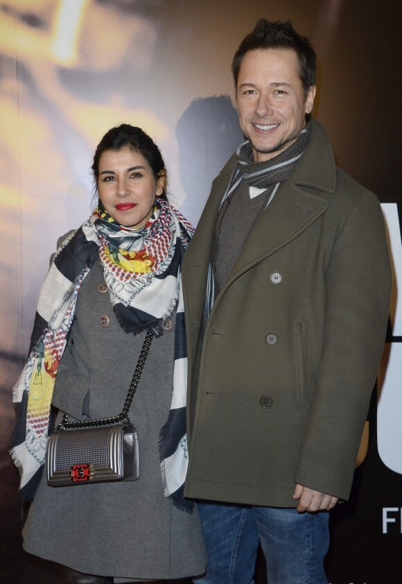 Stéphane Rousseau et sa compagne Reem Kherici à l'avant-première du film Mea Culpa à Paris, le 2 février 2014.