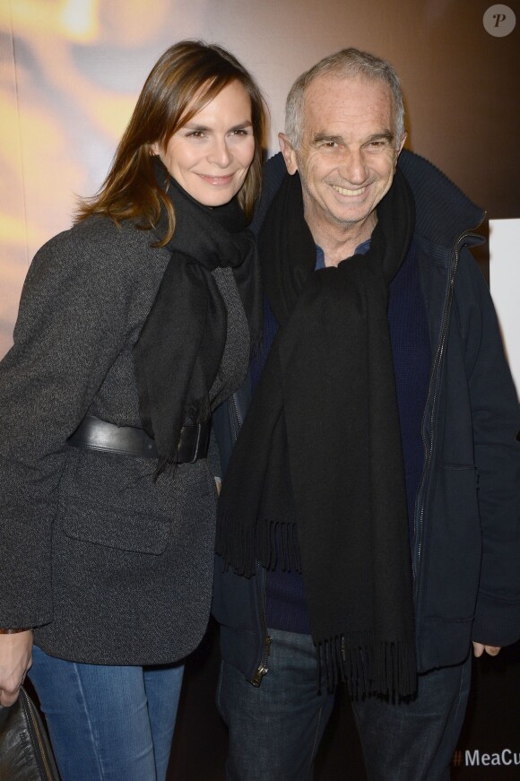 Alain Terzian et sa femme Brune de Margerie à l'avant-première du film Mea Culpa à Paris, le 2 février 2014.