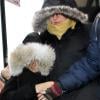 Mimi O'Donnell, veuve de Philip Seymour Hoffman, à la sortie de son appartement de Manhattan le 5 février 2014