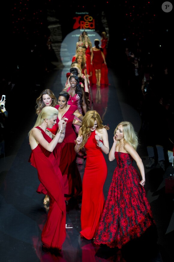 Models on the catwalk at the Go Red For Women: The Heart Truth Red Dress Collection fashion show, held at the Lincoln Centre in New York City, NY, USA on February 6, 2014, as part of Mercedes Benz New York Fashion Week F/W 2014. Photo by Matt Crossick/PA Photos/ABACAPRESS.COM07/02/2014 - New York City