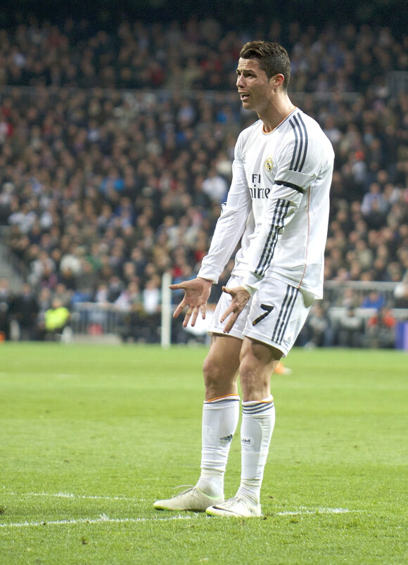 Cristiano Ronaldo fêtait ses 29 ans lors du match de la coupe du roi entre le Real Madrid et l'Atletico Madrid le 5 février 2014.