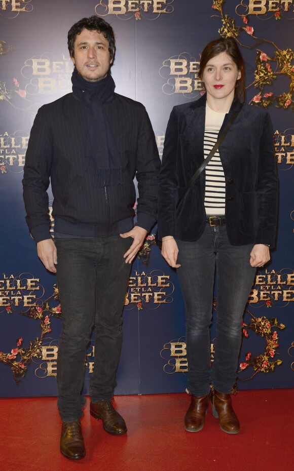 Valérie Donzelli et son compagnon Jeremie Elkaim à l'avant-première du film "La Belle et La Bête" à Paris le 9 février 2014.