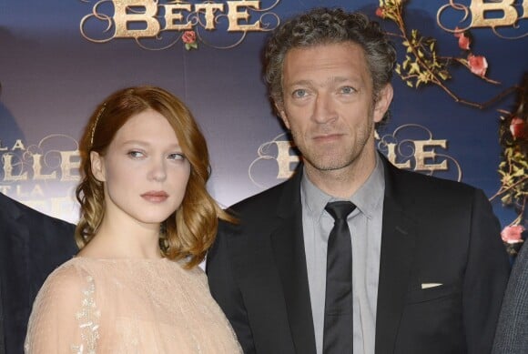 Léa Seydoux et Vincent Cassel à l'avant-première de "La Belle et La Bête" à Paris le 9 février 2014.