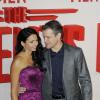 Matt Damon et sa femme Luciana Barroso lors de la première du film "The Monuments Men" à Londres, le 11 février 2014.