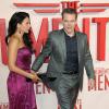 Matt Damon et Luciana Barroso à la première du film Monuments Men à Londres, le 11 février 2014.