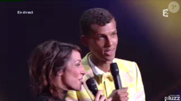 Stromae, encore récompensé après le clip, sacré Interprète masculin de l'année - 29e cérémonie des Victoires de la Musique, au Zénith de Paris, le 14 février 2014.