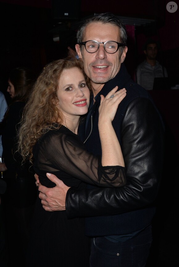 Lambert Wilson et Florence Darel lors de la contre-soirée de la Saint-Valentin par l'agence Sandra & CO au club Le Chapelier à Paris, le 14 février 2014.