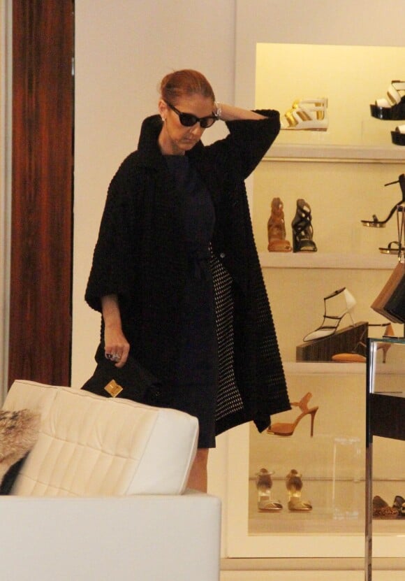 Céline Dion fait du shopping chez Michael Kors à Beverly Hills (Los Angeles), le 13 février 2014.