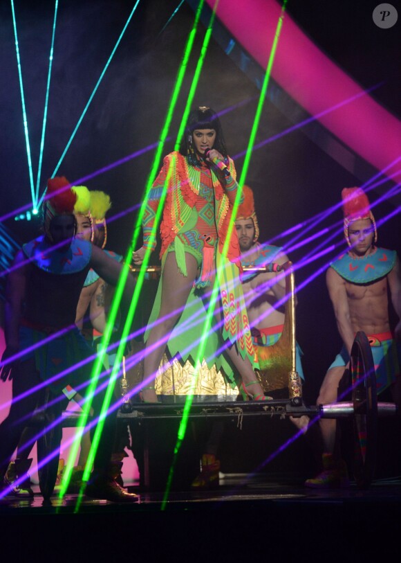 Katy Perry lors des Brit Awards à l'O2 Arena de Londres, le 19 février 2014.