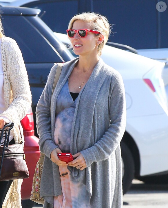 Elsa Pataky, enceinte, va faire des courses avec sa belle-mère à Malibu, le 19 février 2014.
