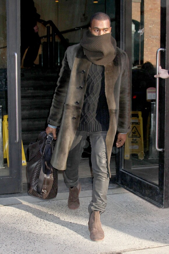 Kanye West dans les rues de New York, le 22 février 2014.